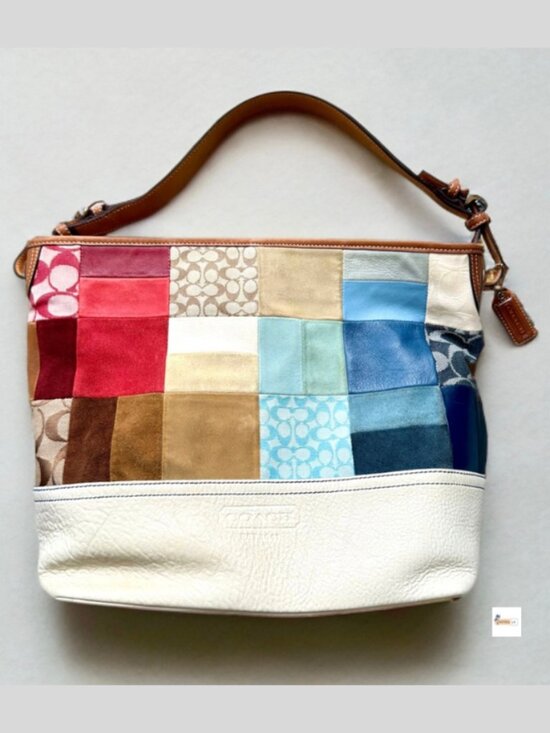 Coach Handbags - Coach Y2K Red Blue Patchwork Shoulder Hobo Bag 7049